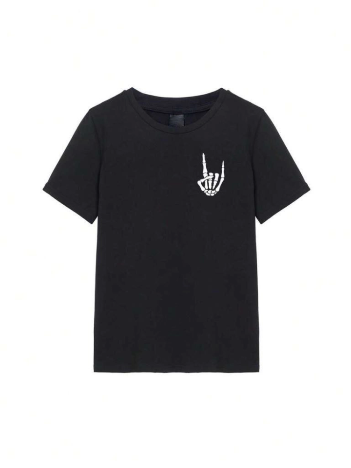 Men's Printed Oversize T-shirt - Black