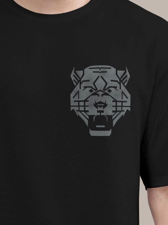 Men's Printed Oversize T-shirt - Black