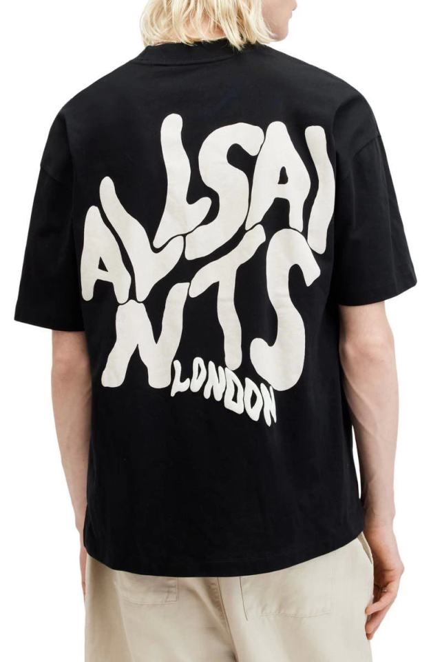 Men's Printed Oversize T-shirt - Black
