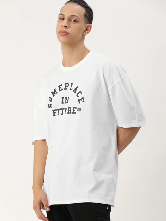 Men's Printed Oversize T-shirt - White