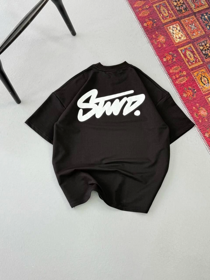 Men's Printed Oversize T-shirt - Black