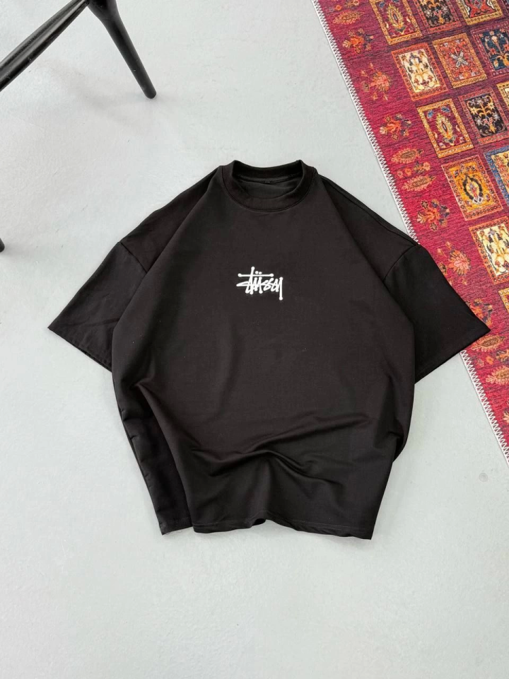 Men's Printed Oversize T-shirt - Black