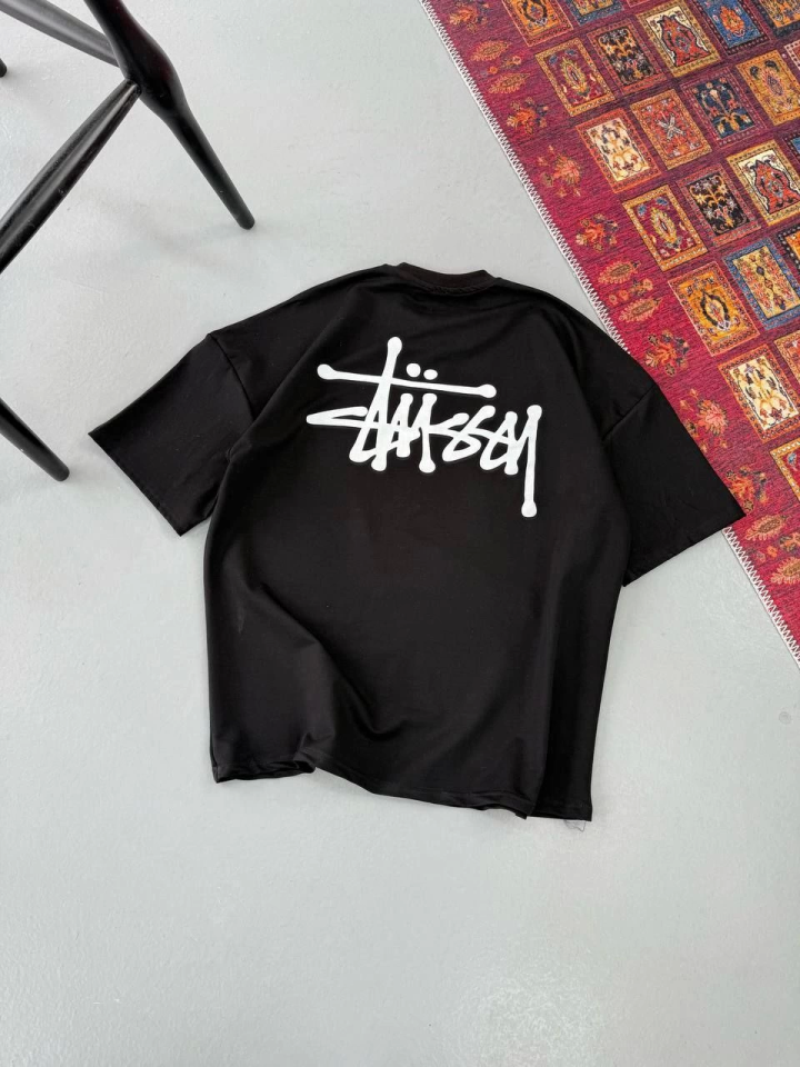 Men's Printed Oversize T-shirt - Black
