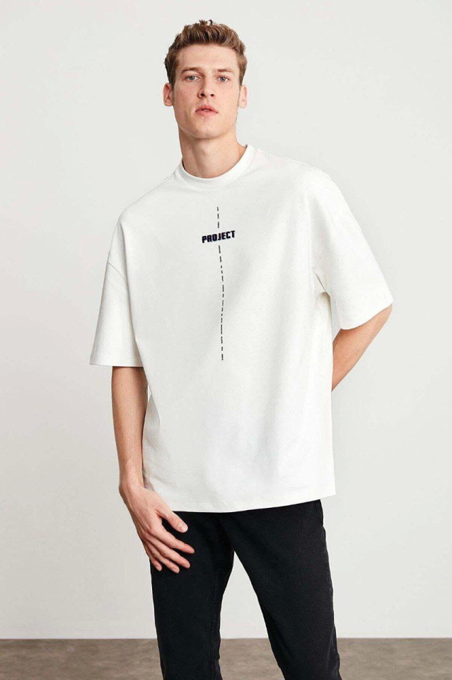 Unisex Printed Oversize T-Shirt - White