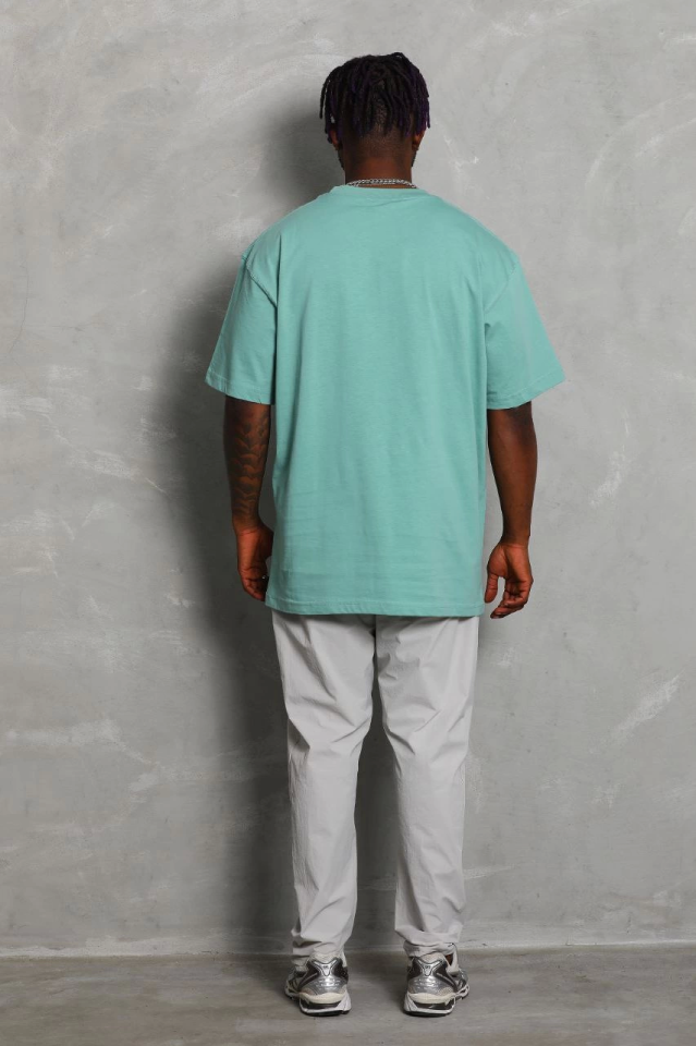 Unisex Oversize Plain Crew Neck T-Shirt - Mint Green
