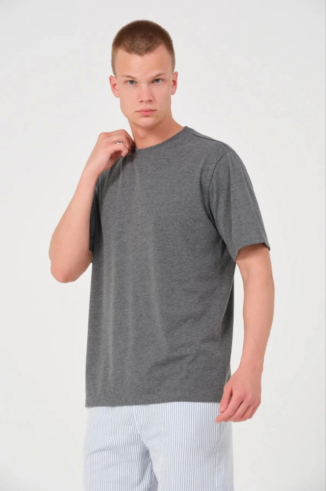 Men's 24/1 Plain A Quality Oversize T-shirt - Anthracite