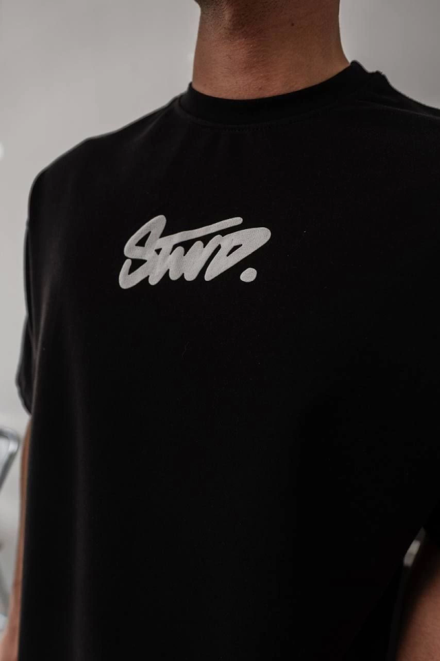 Men's Printed Oversize T-shirt - Black