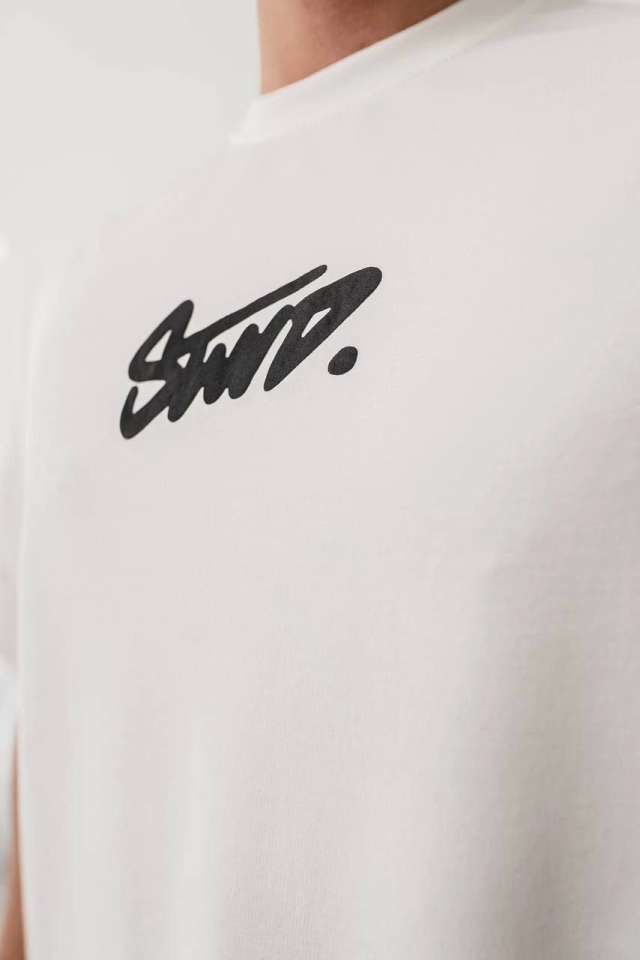 Men's Printed Oversize T-shirt - White