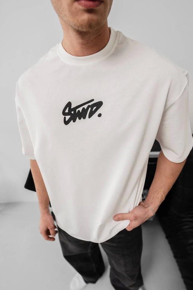 Men's Printed Oversize T-shirt - White