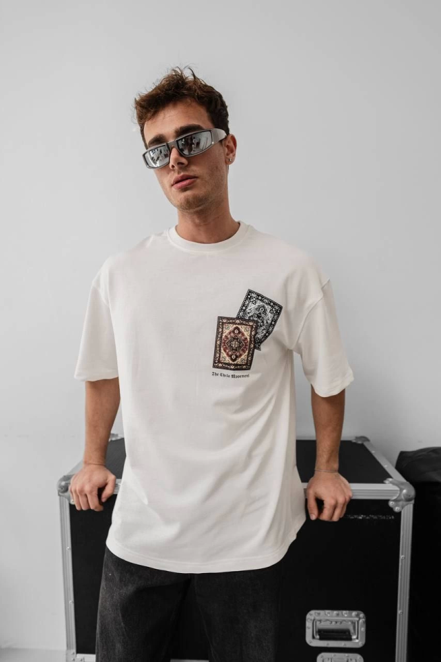 Men's Printed Oversize T-shirt - White