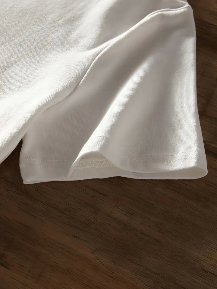 Printed Oversize Crew Neck T-shirt - White