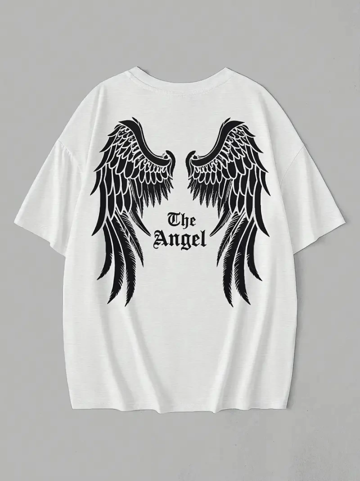 Printed Oversize Crew Neck T-shirt - White