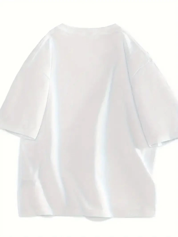 Printed Oversize Crew Neck T-shirt - White