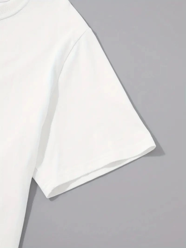 Printed Oversize Crew Neck T-shirt - White