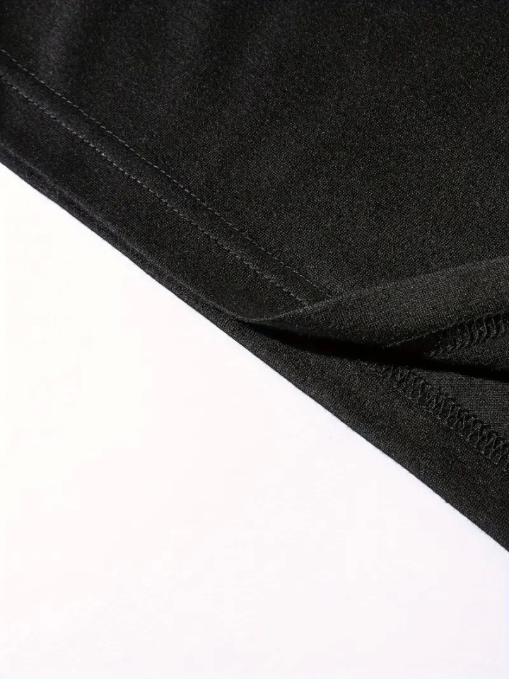 Printed Oversize Crew Neck T-shirt - Black