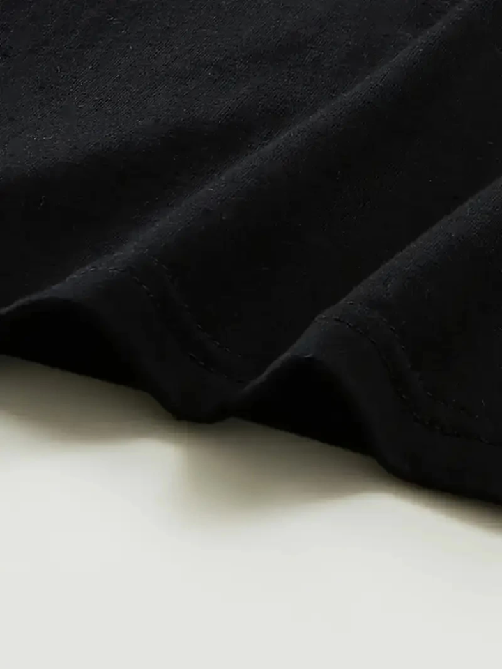 Printed Oversize Crew Neck T-shirt - Black