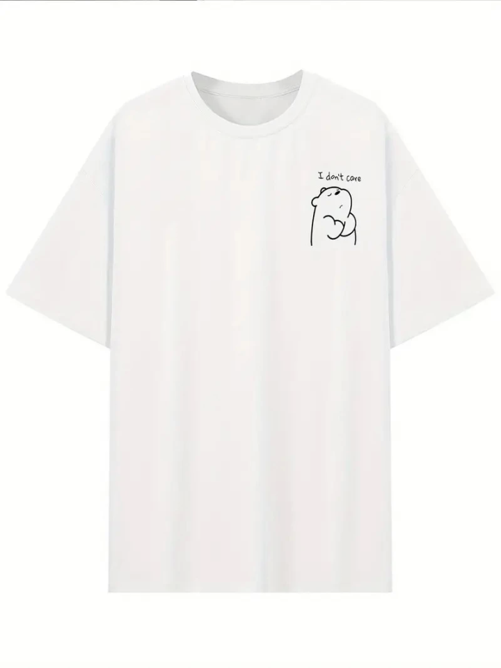 Printed Oversize Crew Neck T-shirt - White