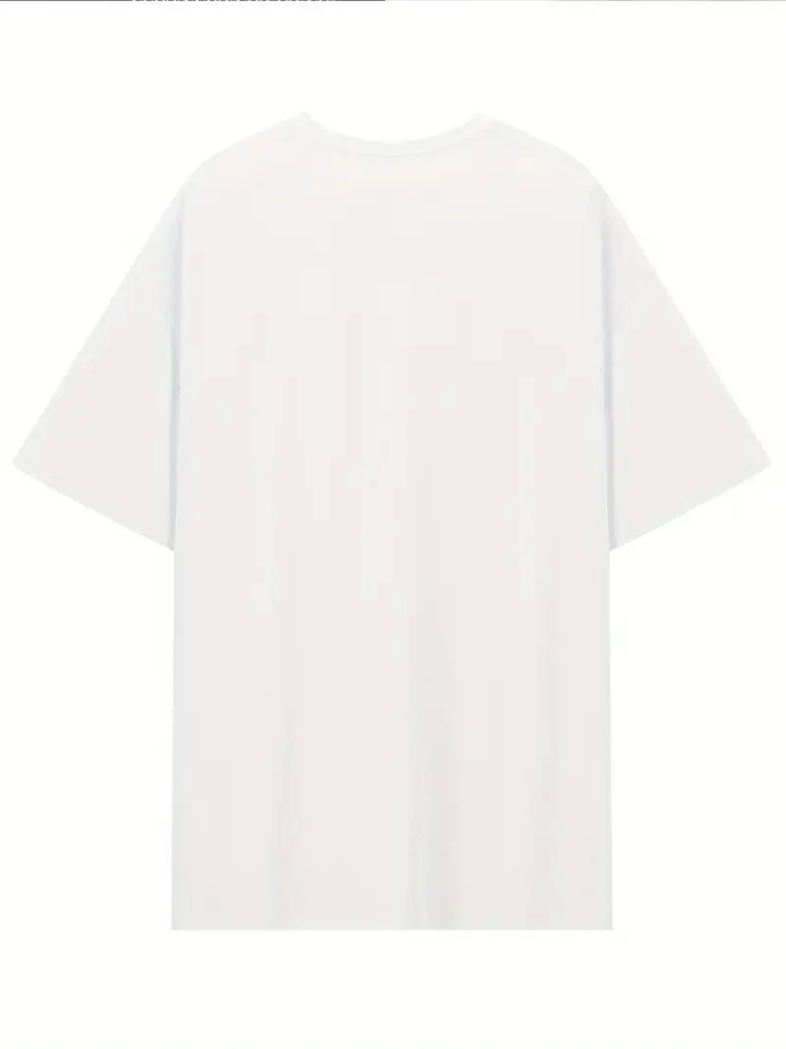 Printed Oversize Crew Neck T-shirt - White