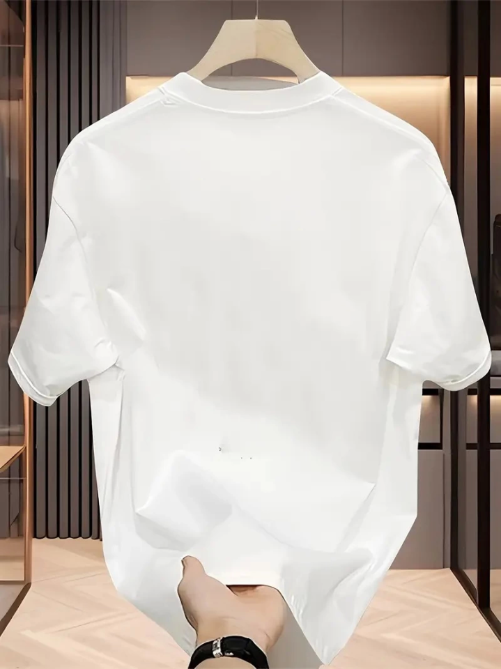 Comfortable Crew Neck T-shirt, Creative Cartoon Print - Soft Polyester, Suitable for All Seasons - White