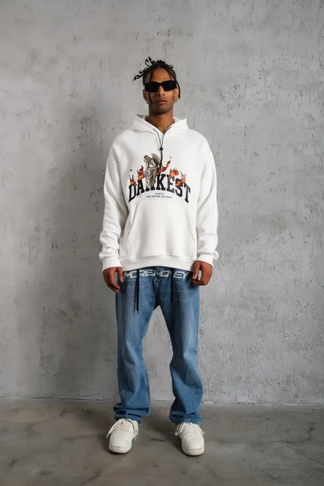 Men's DANKES Printed Hooded Sweatshirt - White