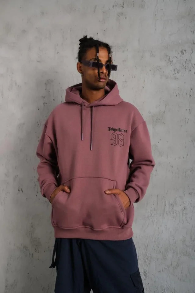 Men's 98 Printed Hooded Sweatshirt - Dusty Rose