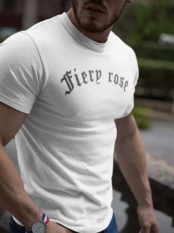Men's Crew Neck Printed Oversize T-Shirt - White