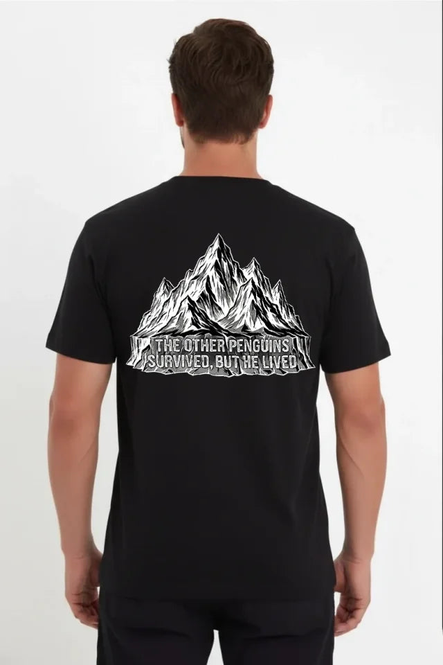 Men's Nihilist Penguin Themed Oversize Crew Neck T-Shirt - Black