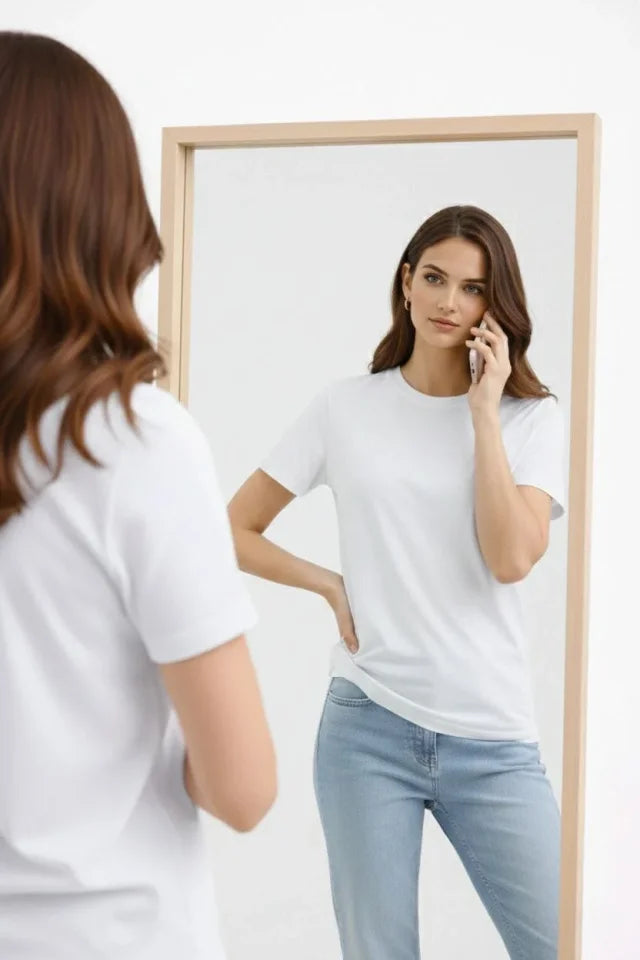 Crew Neck T-Shirt Regular Fit Basic Cotton Daily Use T-shirt - White