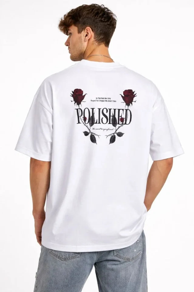 Men's Crew Neck Printed Short Sleeve T-shirt Streetwear Casual Basic Cotton T-shirt - White