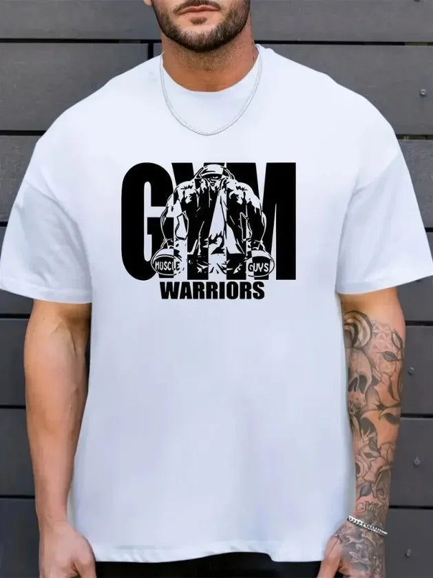 Men's Printed Crew Neck T-shirt - White