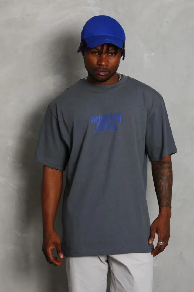 Men's Printed Short Sleeve Crew Neck Regular Fit Comfortable Casual T-Shirt - Charcoal