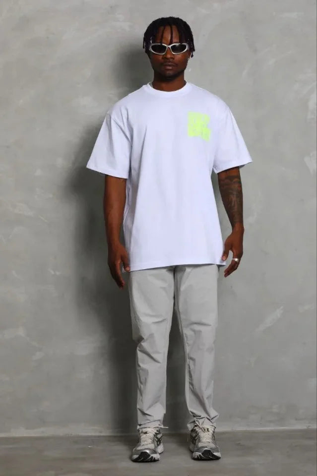 Men's Printed Short Sleeve Crew Neck Regular Fit Comfortable Casual T-Shirt - White