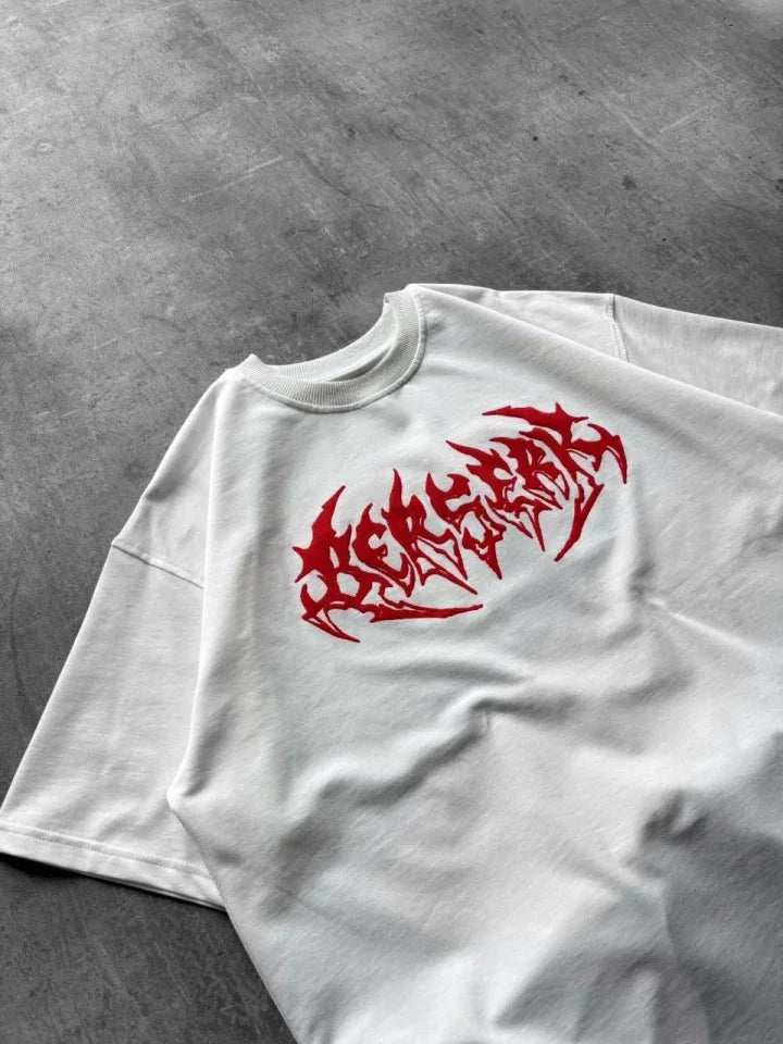 Erkek Baskılı T-Shirt Yazlık Kısa Kol Bisiklet Yaka Rahat Kalıp Tişört - Beyaz