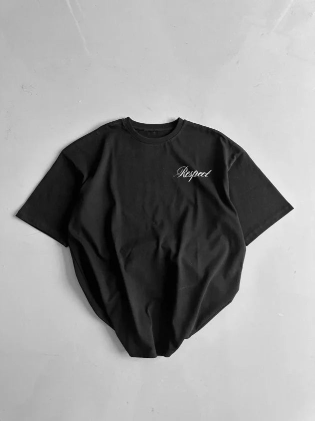Men's Printed T-Shirt Short Sleeve Crew Neck Regular Fit Summer T-Shirt - Black