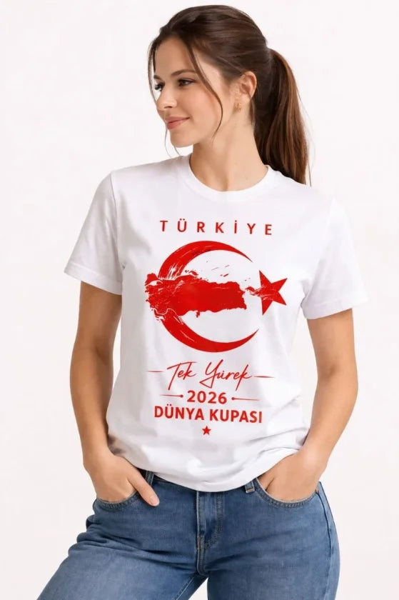 TURKEY Crescent Star 2026 World Cup Fan Jersey T-Shirt - White