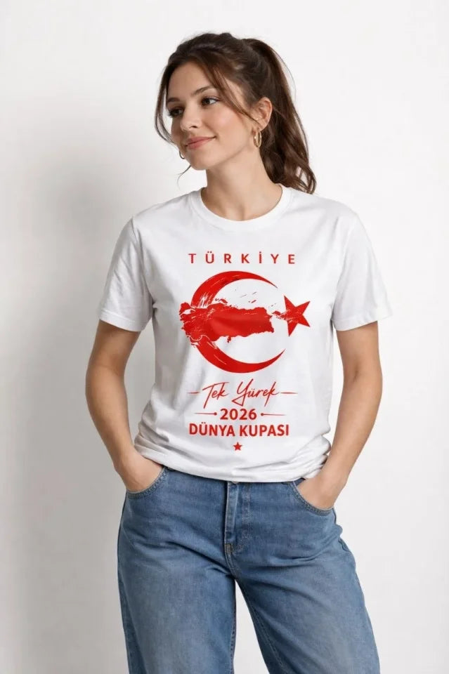 TURKEY Crescent Star 2026 World Cup Fan Jersey T-Shirt - White