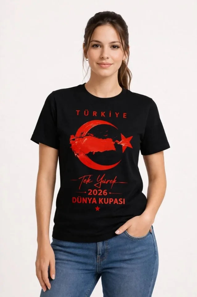 TURKEY Crescent Star 2026 World Cup Fan Jersey T-Shirt - Black