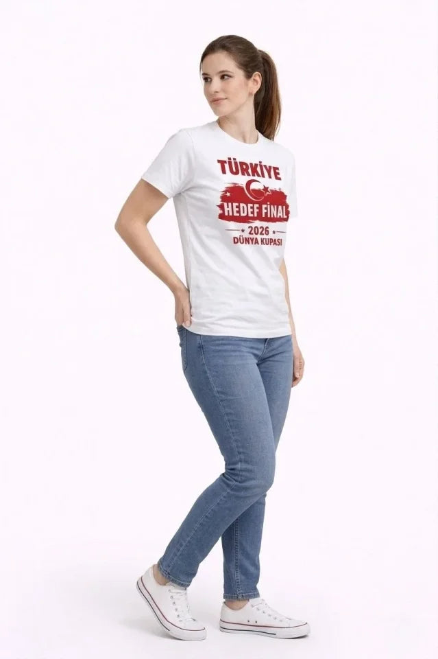 TURKEY Printed T-Shirt Crescent Star 2026 World Cup Fan Jersey T-Shirt - White