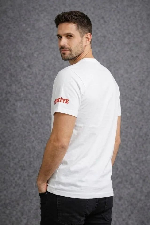 Men's TURKEY Printed T-Shirt 2026 World Cup Fan Jersey T-Shirt - White