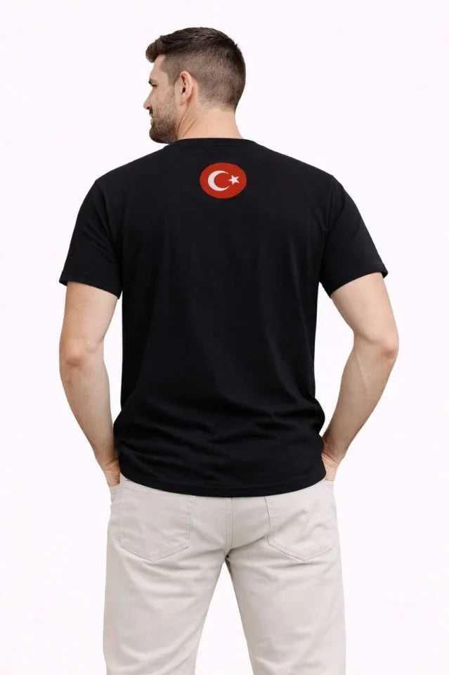Men's TURKEY Printed T-Shirt Crescent Star 2026 World Cup Fan Jersey T-Shirt - Black