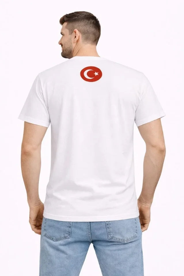 Men's TURKEY Printed T-Shirt Crescent Star 2026 World Cup Fan Jersey T-Shirt - White