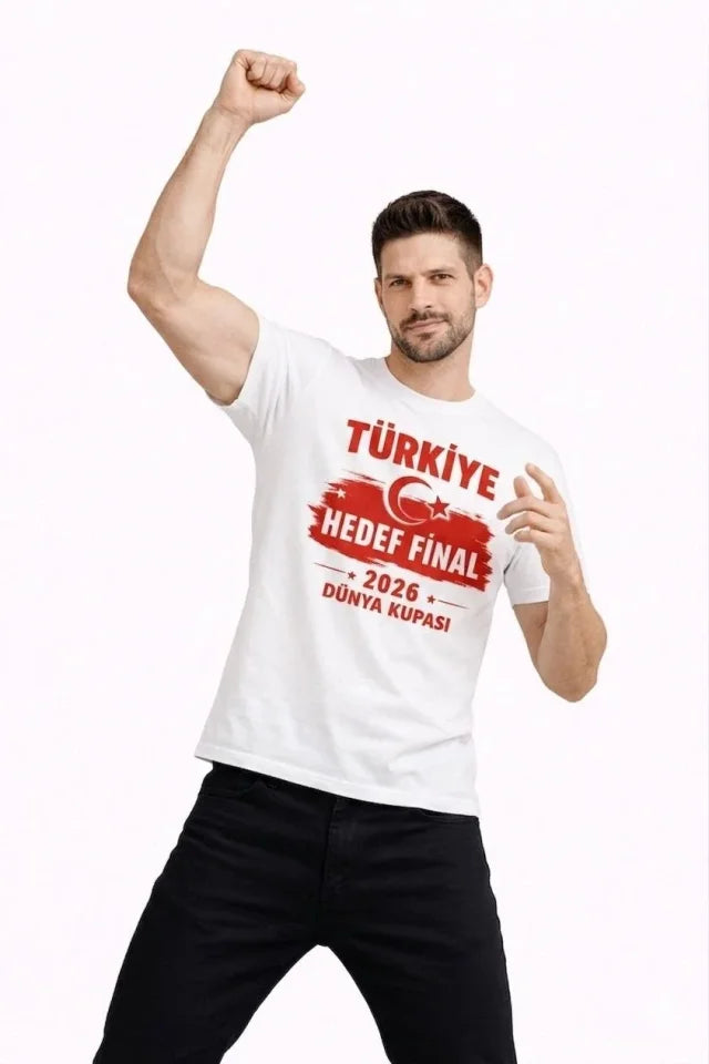 Men's TURKEY Printed T-Shirt Crescent Star 2026 World Cup Fan Jersey T-Shirt - White