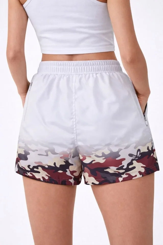 Swim Shorts with Zippered Pockets, Mesh Lined, Quick Dry Premium - White