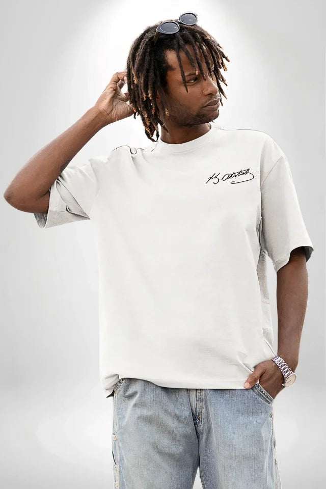 August 30 Victory Day Front and Back Printed Oversize Crew Neck T-shirt - White