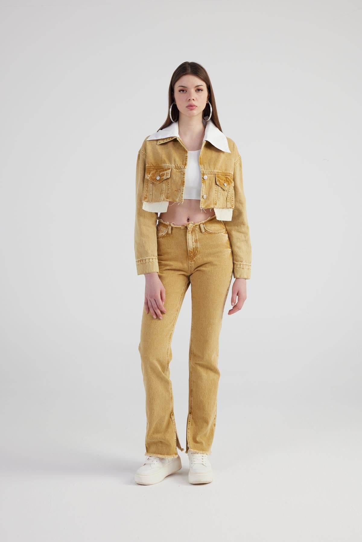 Rusted Jean Ceket Camel