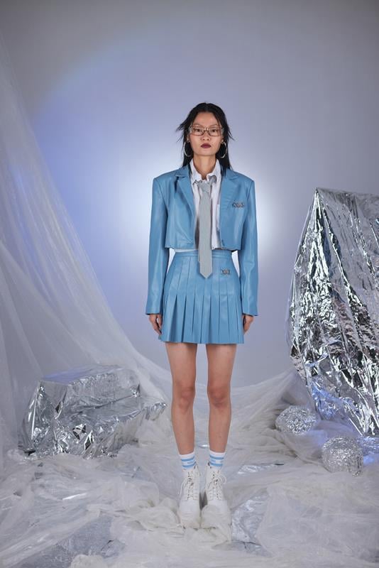 College Deri Ceket Mavi