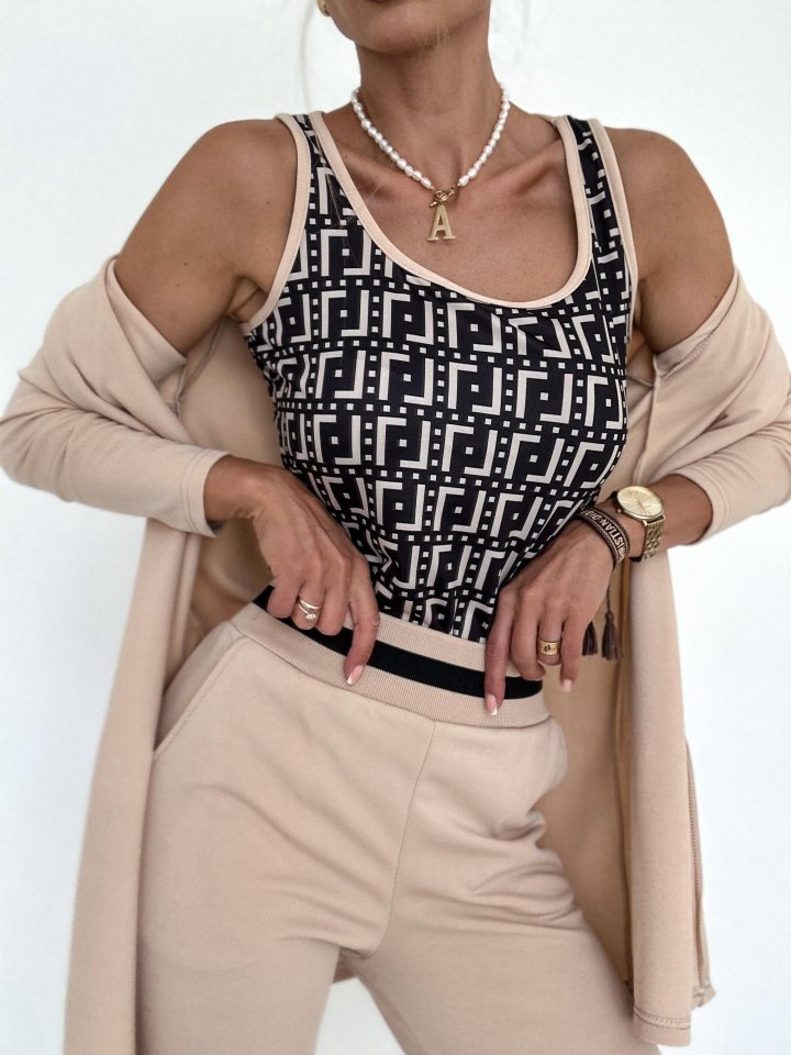 Women's Long Sleeve Crepe Three-Piece Set