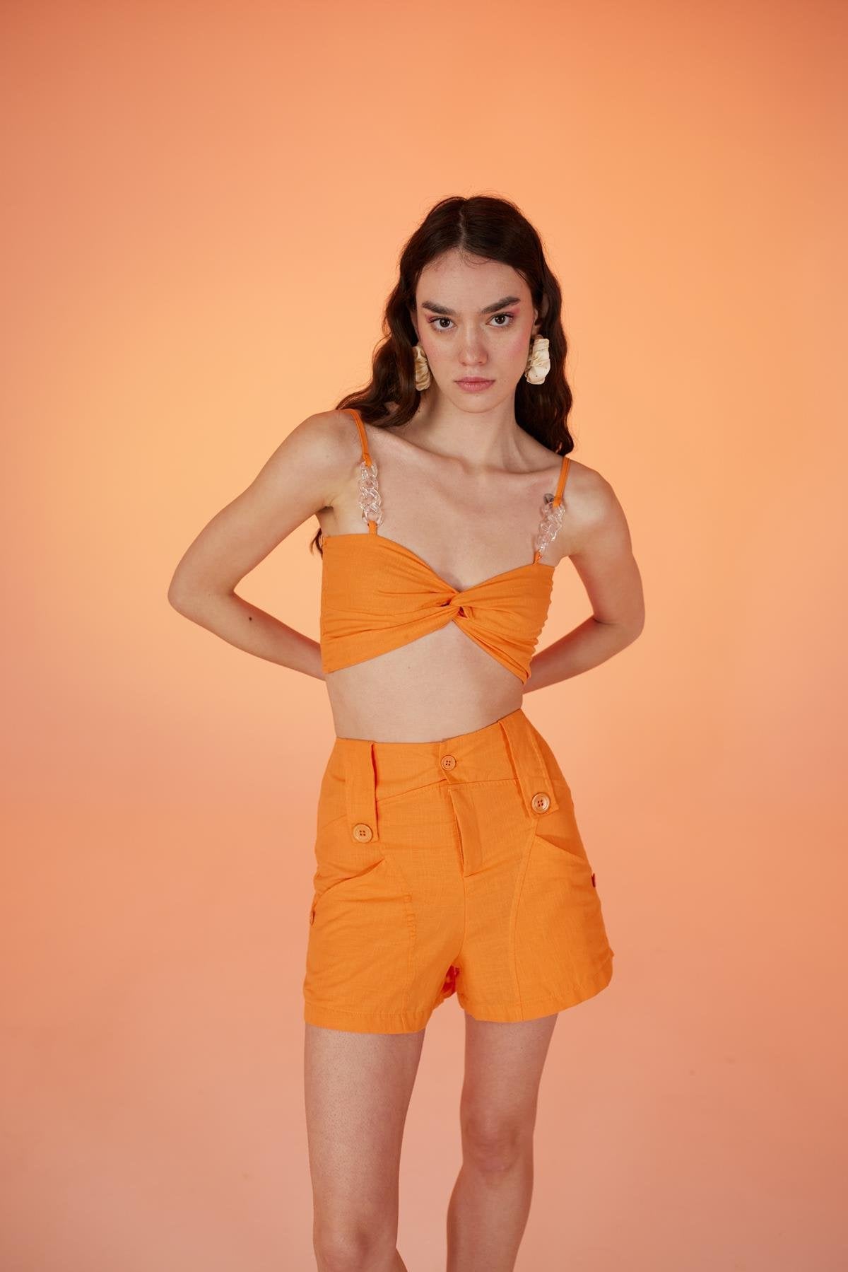 Rise Zincirli Bluz Turuncu Turuncu L