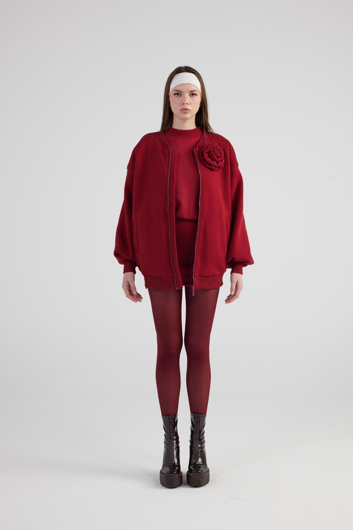 Alexa Bomber Ceket Bordo