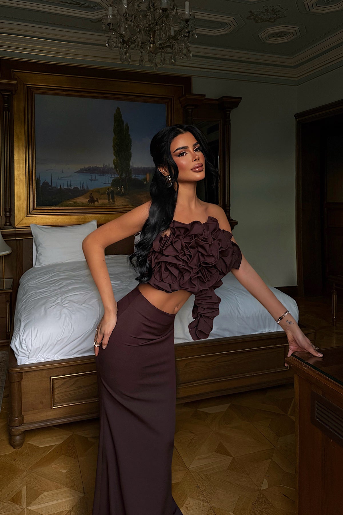 Acı Kahve Ruffle Takım ATE-4433